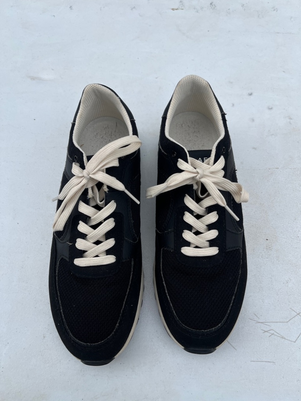 Clae Black Sneakers with Cream Laces
